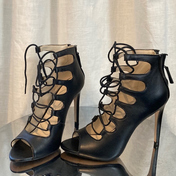 Zara Shoes - Zara Lace Up Open Toe Heals Size 37